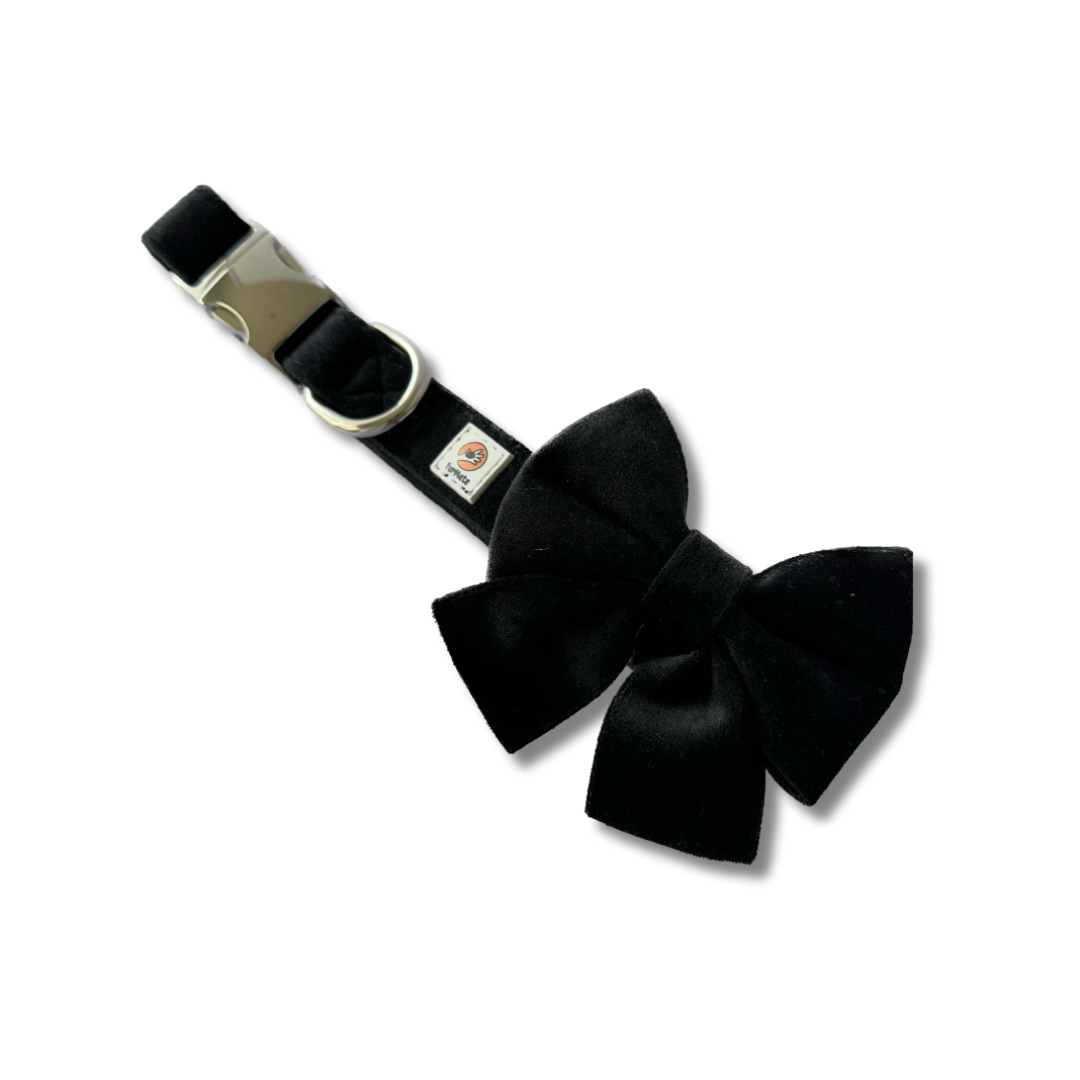 Velvet Sailor Bow - Black