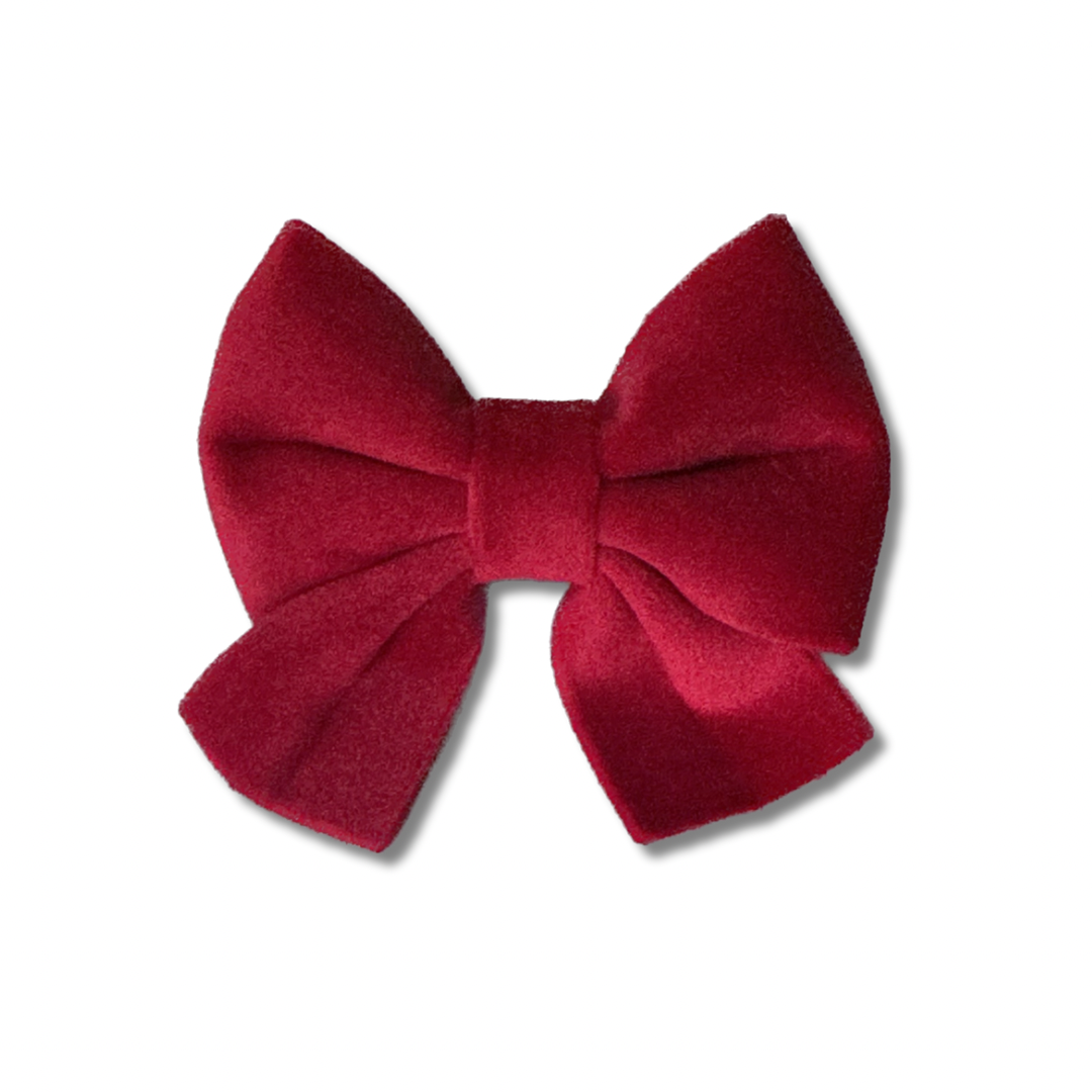 Velvet Sailor Bow - Red