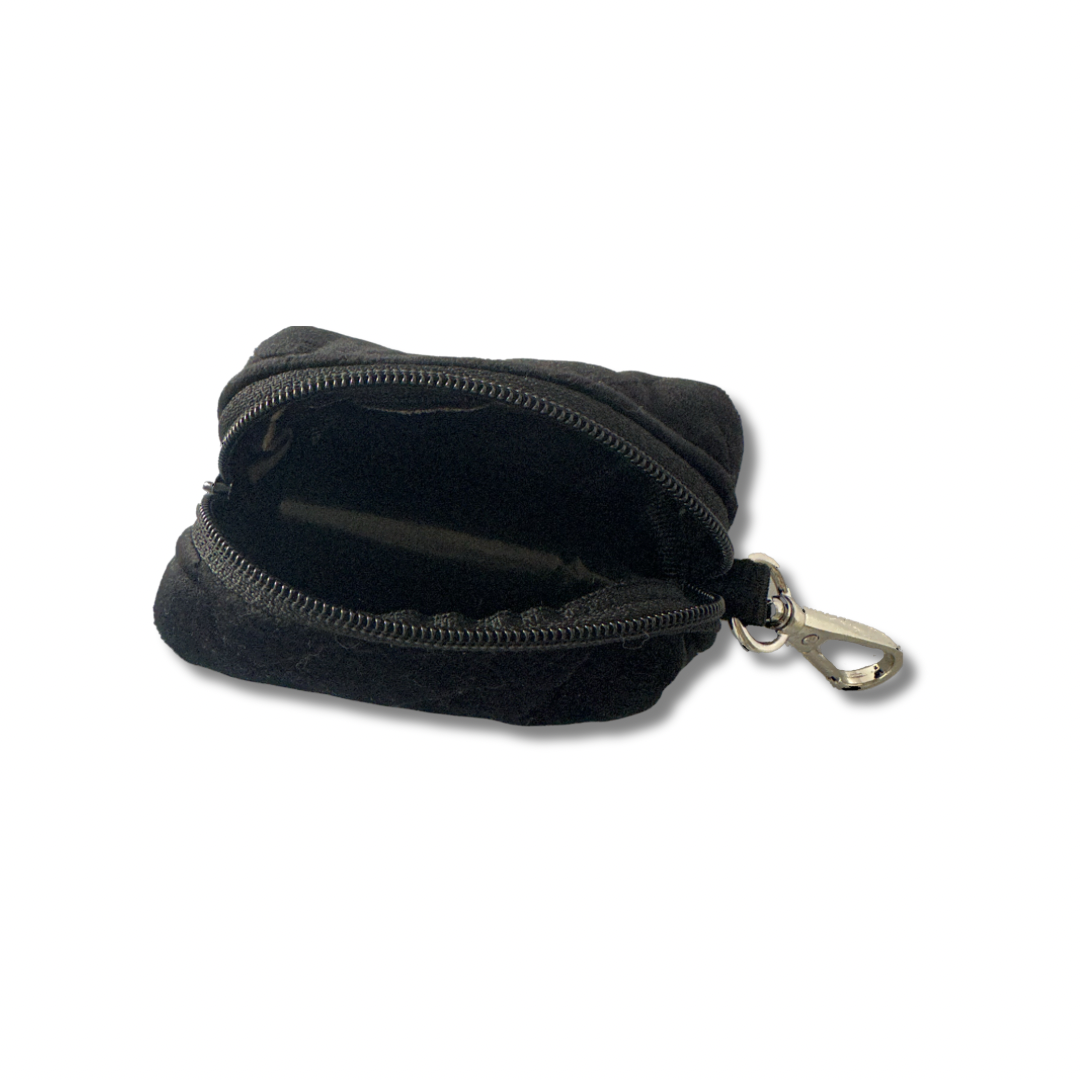 Velvet Poo Bag Holder - Black