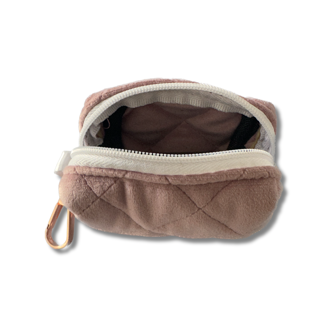 Velvet Poo Bag Holder - Pink