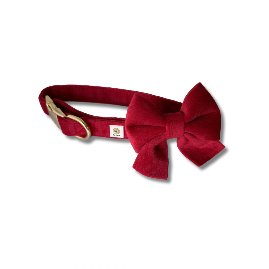 Velvet Sailor Bow - Red