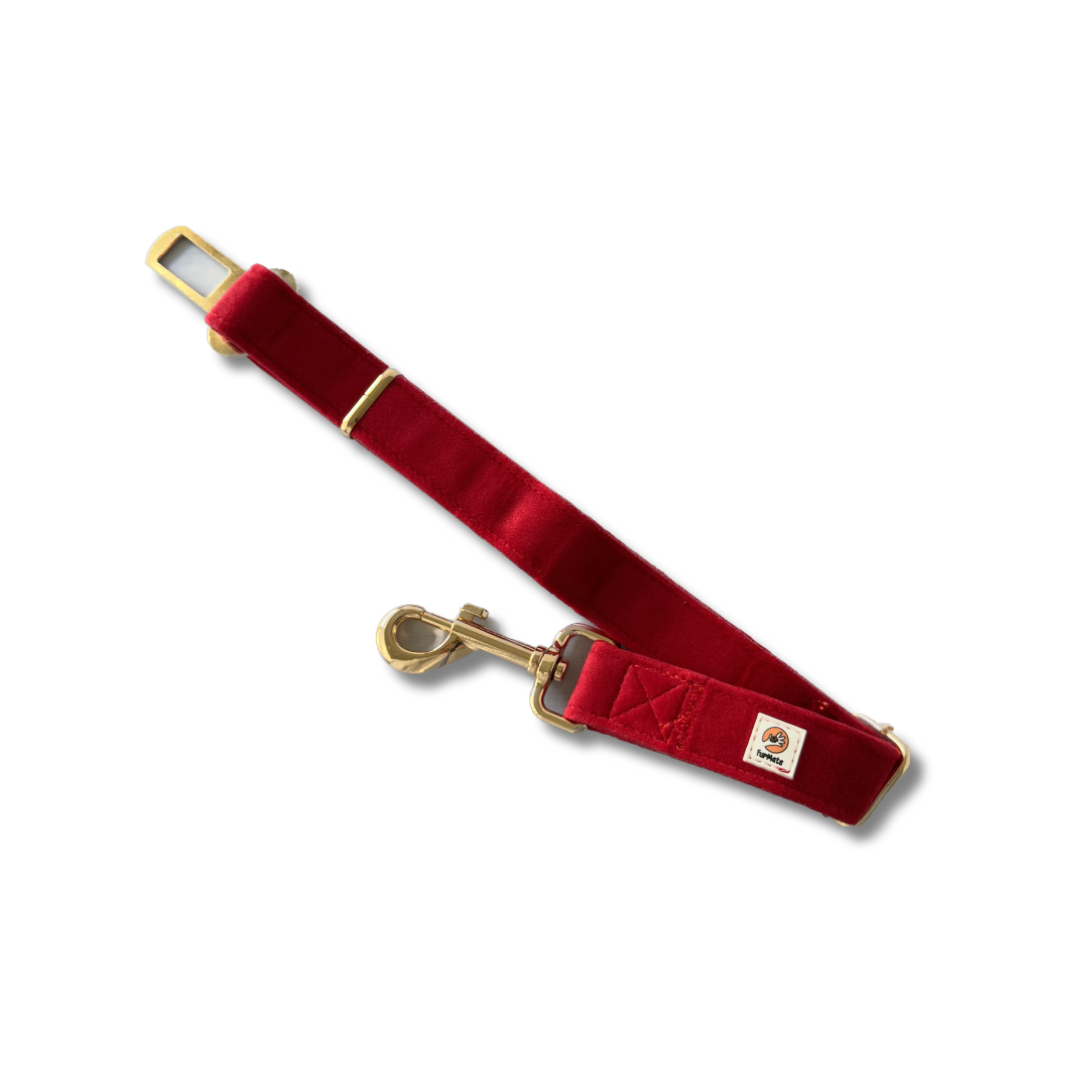 Velvet Seat Belt Restraint - Red