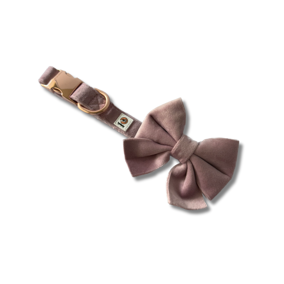 Velvet Sailor Bow - Pink