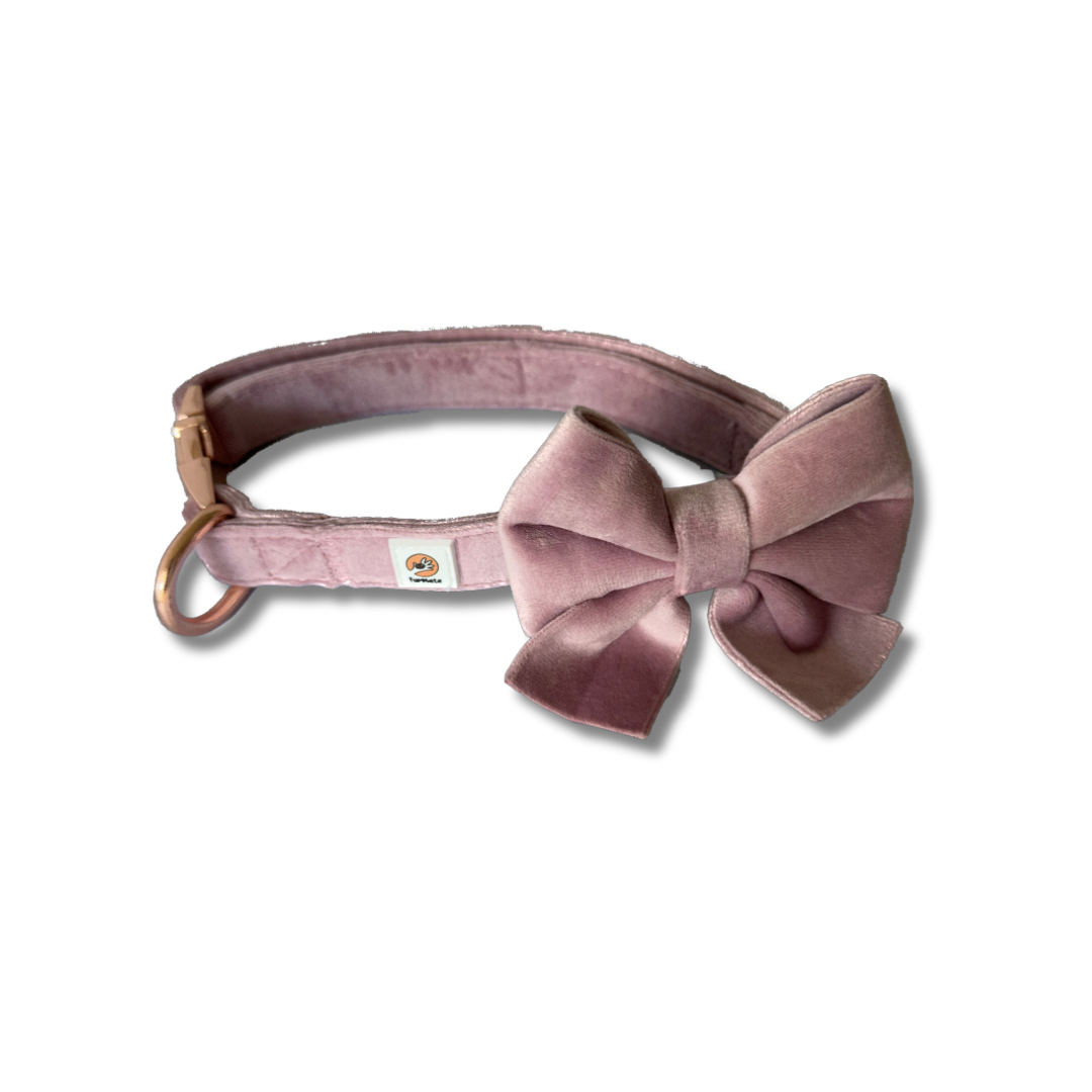 Velvet Sailor Bow - Pink