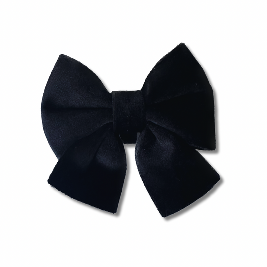 Velvet Sailor Bow - Black