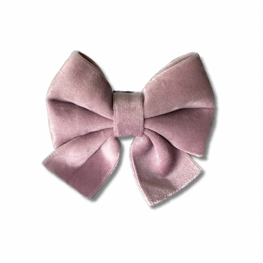 Velvet Sailor Bow - Pink