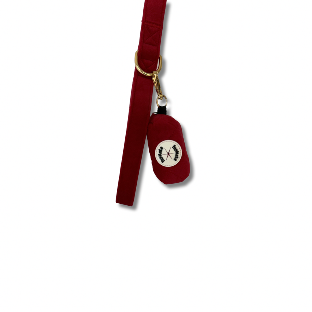 Velvet Poo Bag Holder - Red